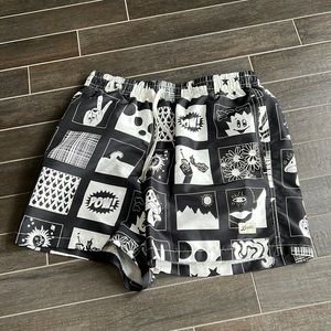 Bather Black Graphic Swim Shorts
